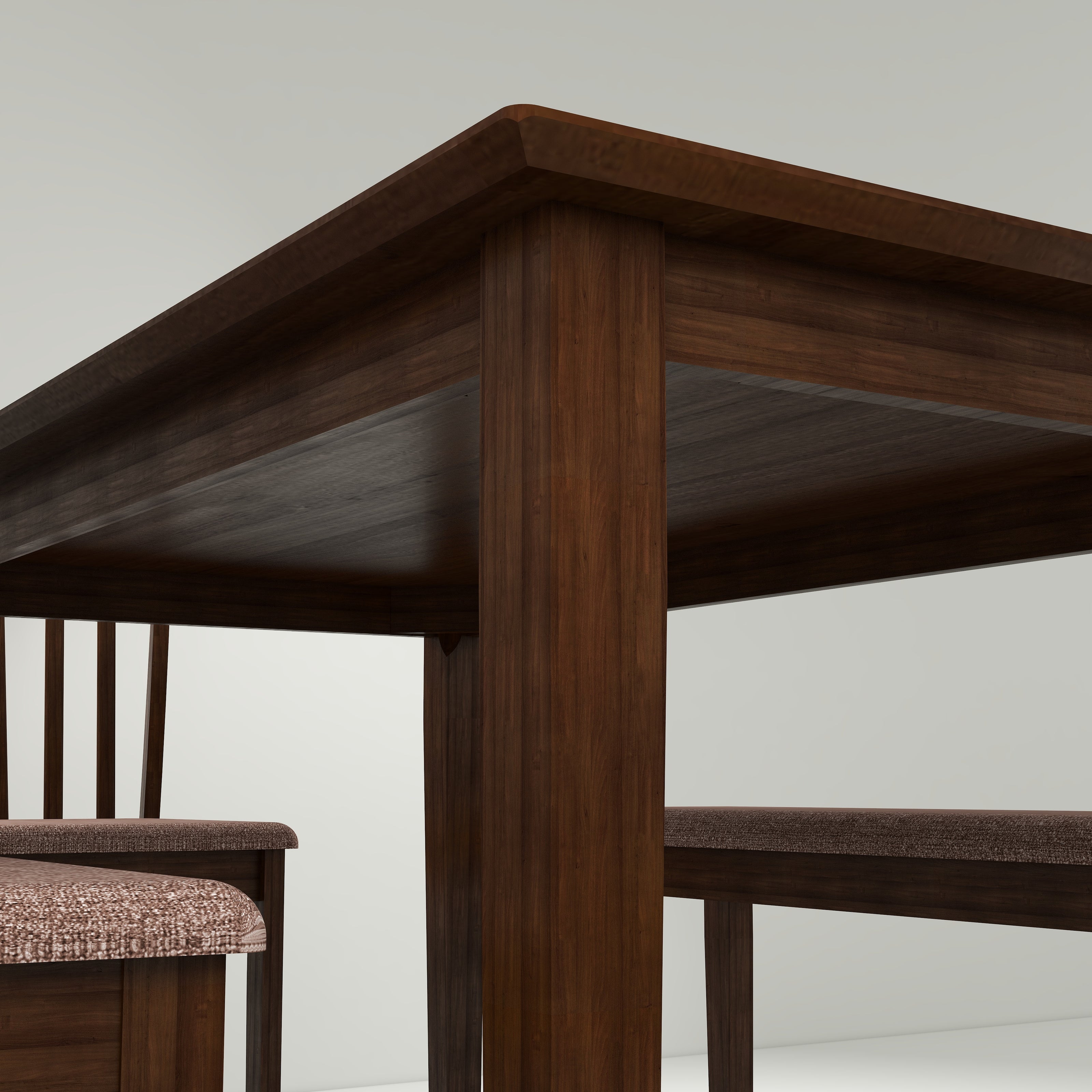 Dallas 6 Seater Solid Wood Dining Set With Bench