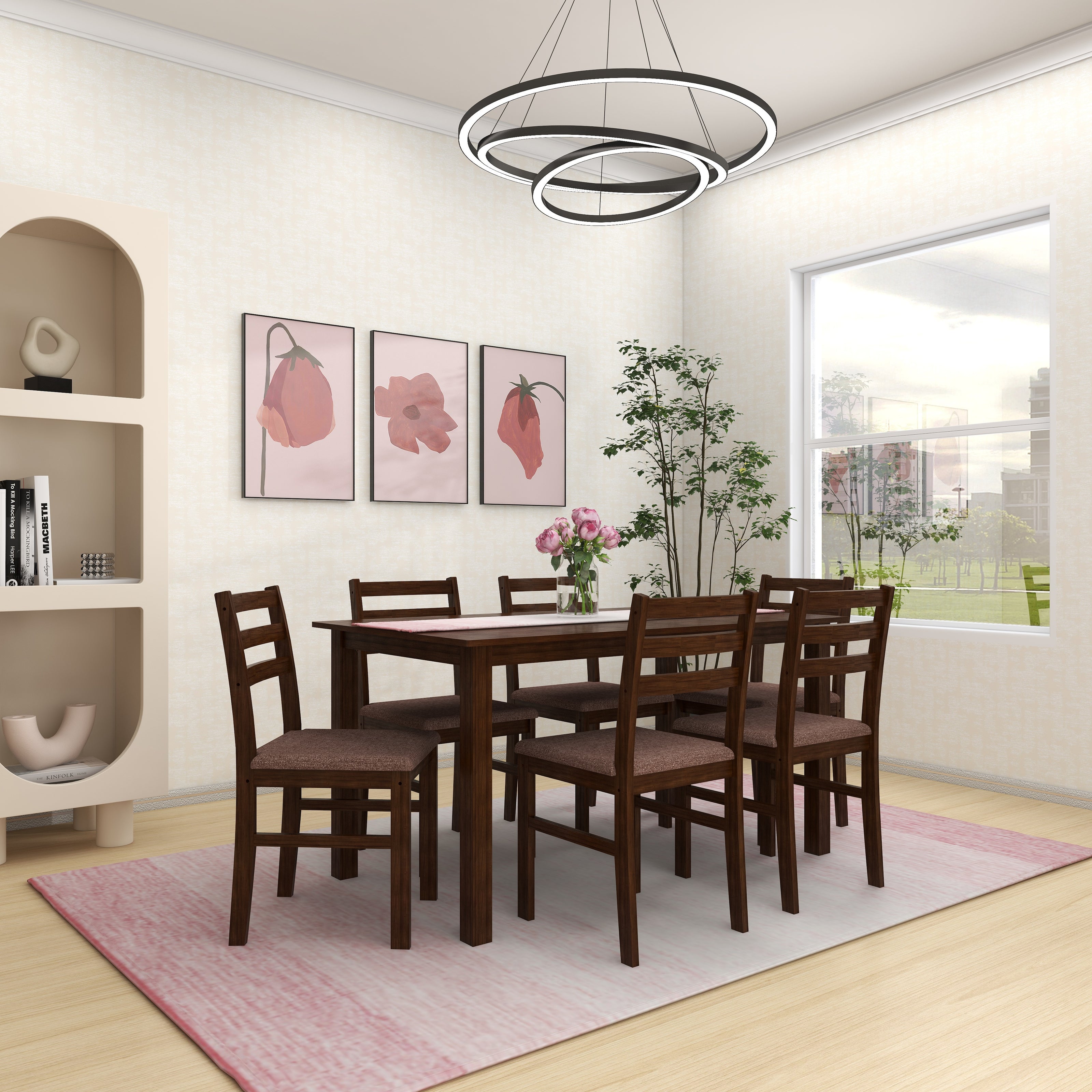 Seattle Starter 6 Seater Solid Wood Dining Set