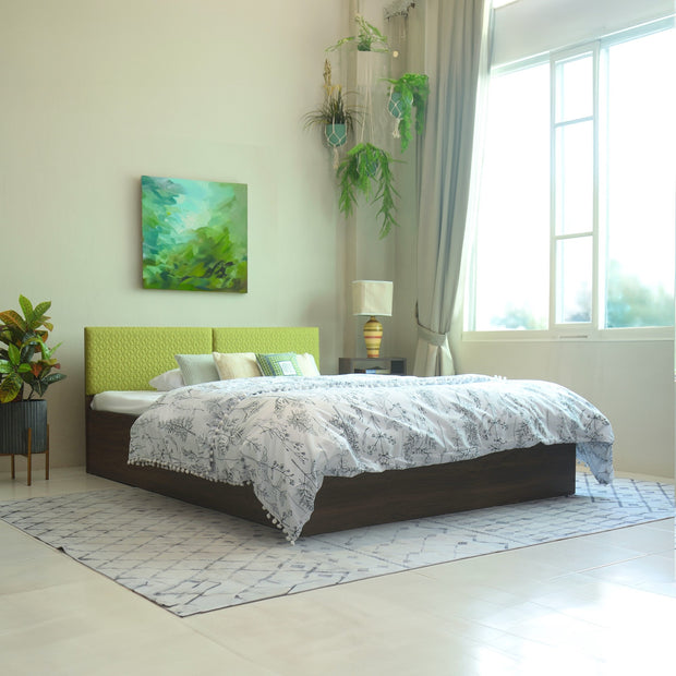 Lush Deluxe Queen Bed Walnut Base With Box Storage (Non-Woveen)