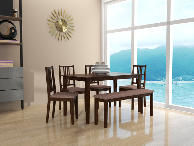 Houston 6 Seater Solid Wood Dining Set With Bench