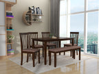 Monterey 6 Seater Solid Wood Dining Set With Bench