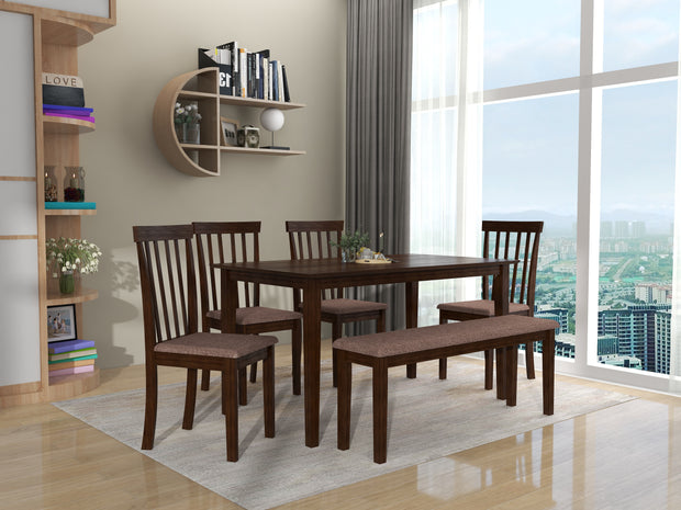Monterey 6 Seater Solid Wood Dining Set With Bench