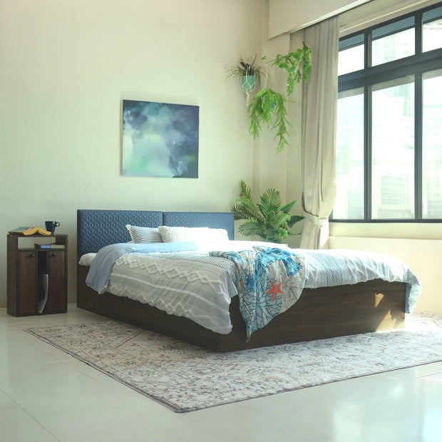 Lush Deluxe Queen Bed Walnut Base With Box Storage (Non-Woveen)