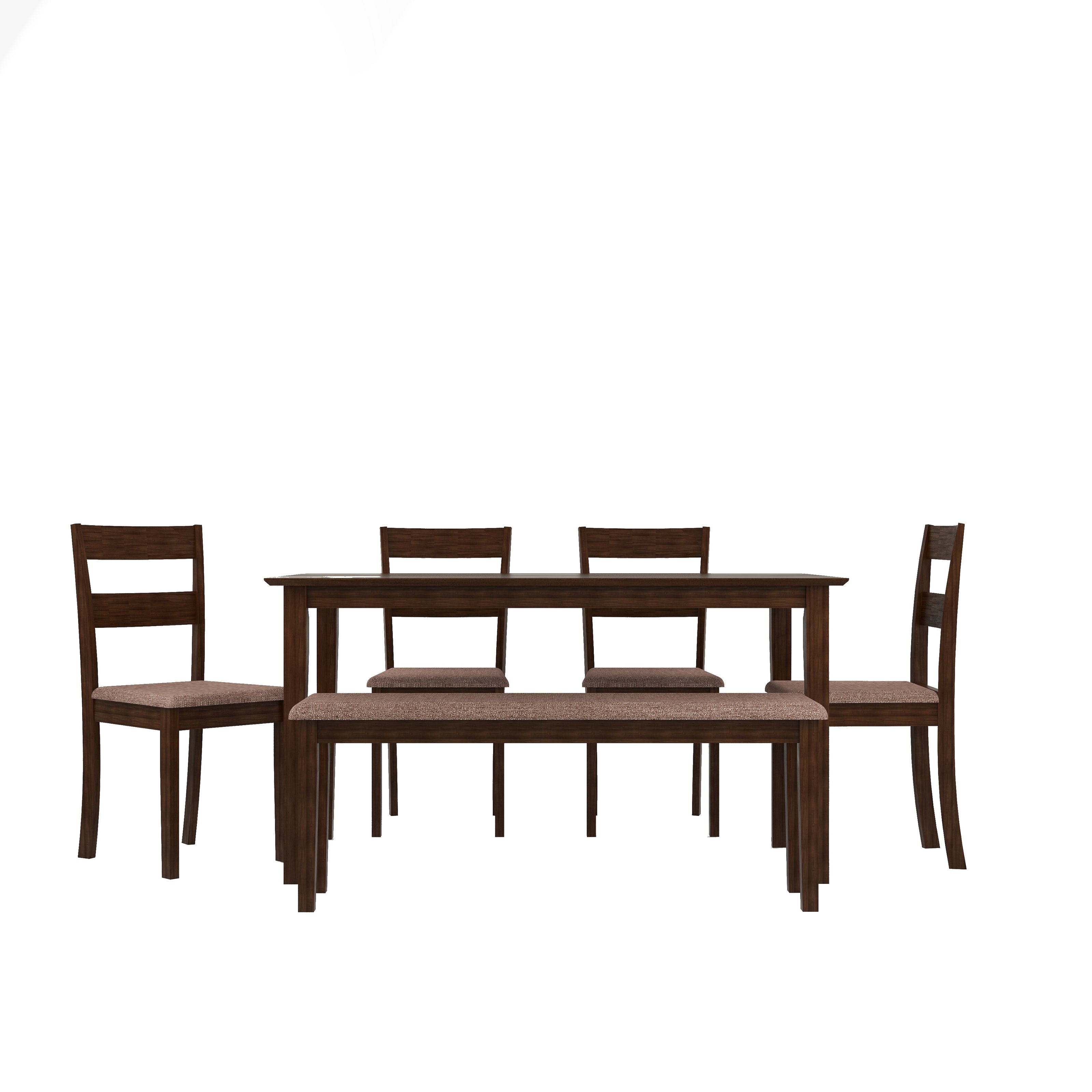 Dallas 6 Seater Solid Wood Dining Set With Bench