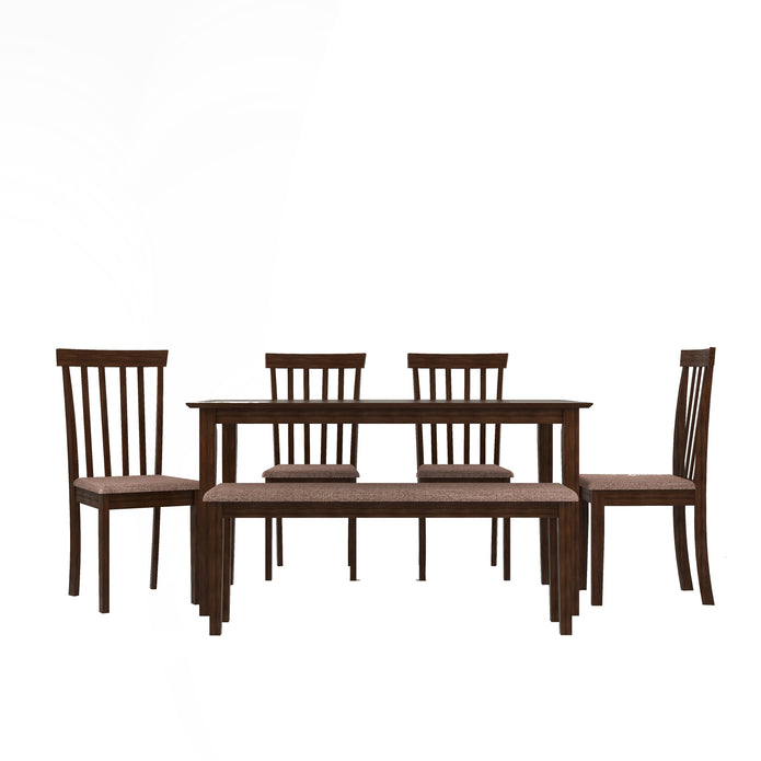 Monterey 6 Seater Solid Wood Dining Set With Bench