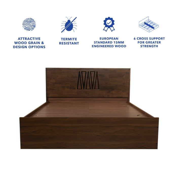 Graces Solidwood Headbord Queen Bed With Box Storage (Non-Woveen)