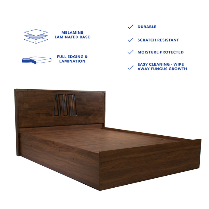 Graces Solidwood Headbord Queen Bed With Box Storage (Non-Woveen)