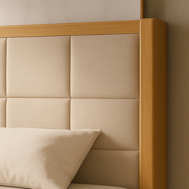 Petra Bed With Premium Fabric And Box Storage - King Bed