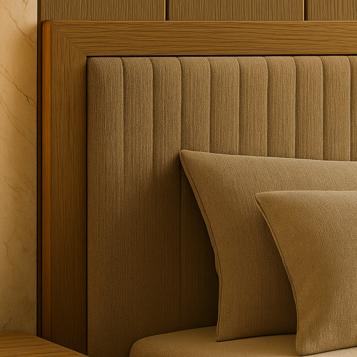 Romy Bed With Premium Fabric And Box Storage - King Bed