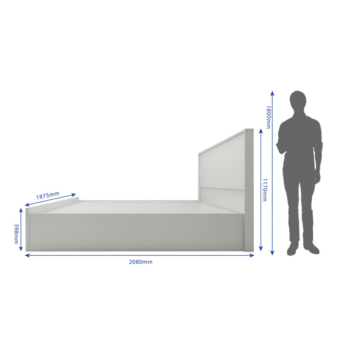 Aria Bed With Premium Fabric And Box Storage - King Bed