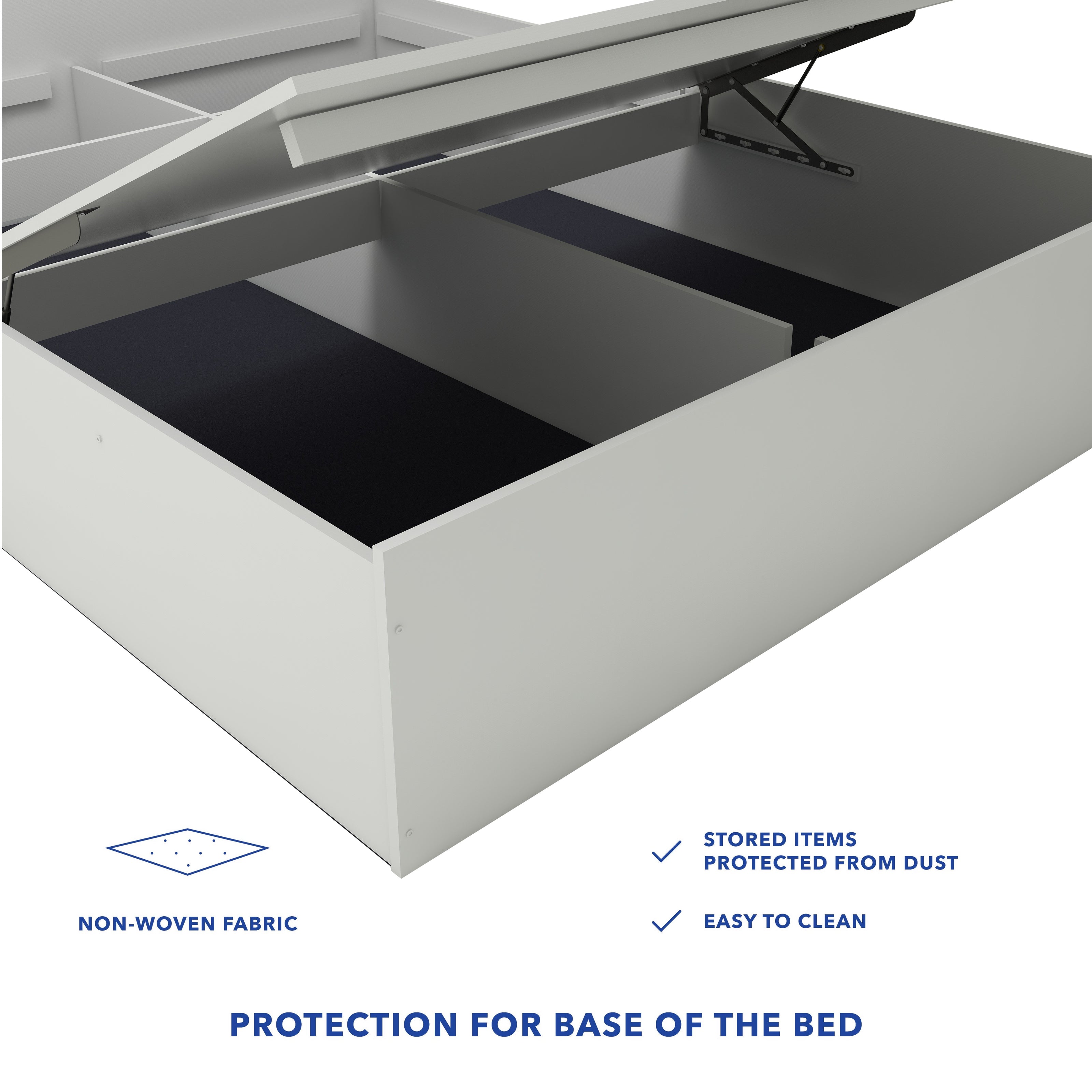 Vesper Bed With Premium Fabric And Box Storage - King Bed