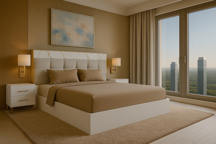 Luxe Bed With Premium Fabric And Box Storage - King Bed