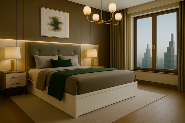 Noir Bed With Premium Fabric And Box Storage - King Bed
