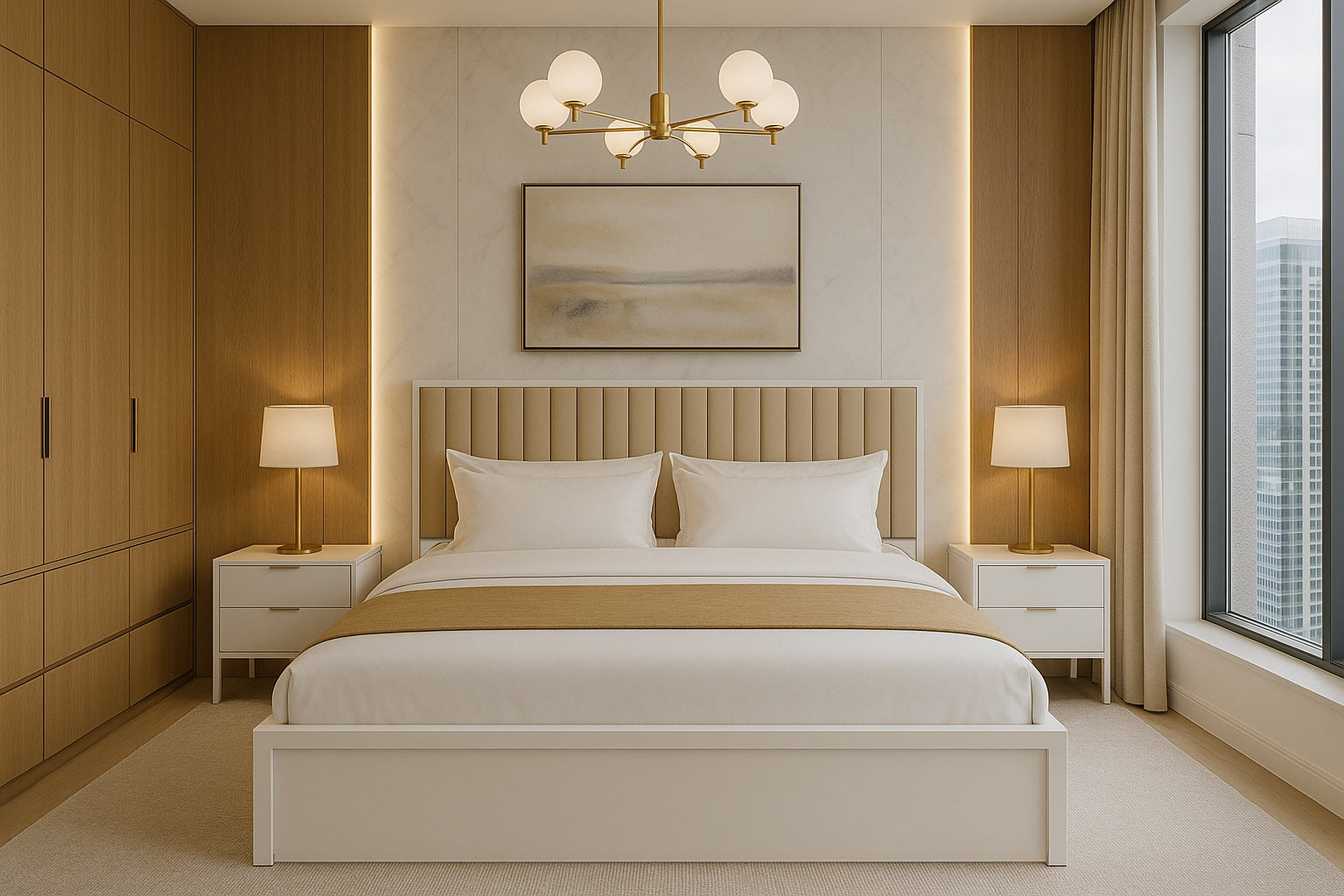 Linea Bed With Premium Fabric And Box Storage - King Bed