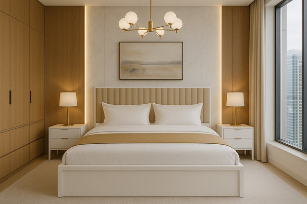 Linea Bed With Premium Fabric And Box Storage - King Bed