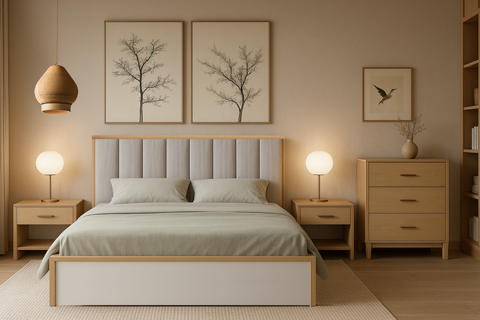 Aria Bed With Premium Fabric And Box Storage - King Bed